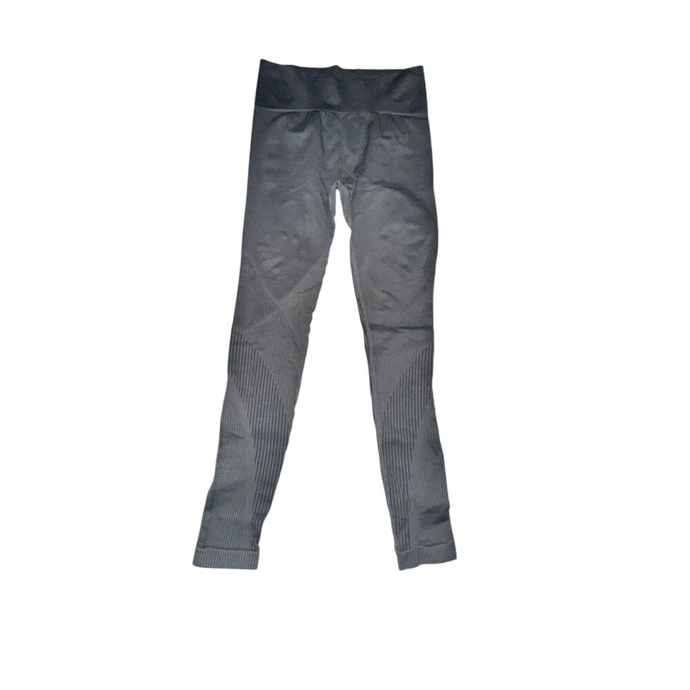 Zyia Active Gray Grid Performance Hi-Rise 7/8 Leggings Women's Size M 24" Ribbed